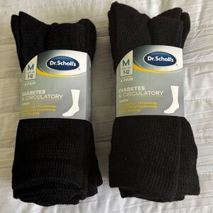 NWT 2 Sets Dr. Scholl's Diabete's & Circulatory Crew Socks Mens Medium 8 Pairs